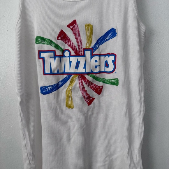 Hersheys brand Twizzlers muti color graphic white tank Size Large - Picture 2 of 4